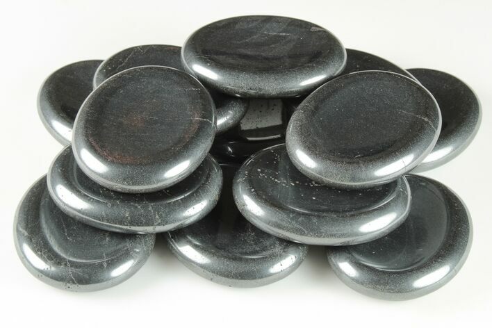 1.8" Shiny, Polished Hematite Worry Stones - Photo 1